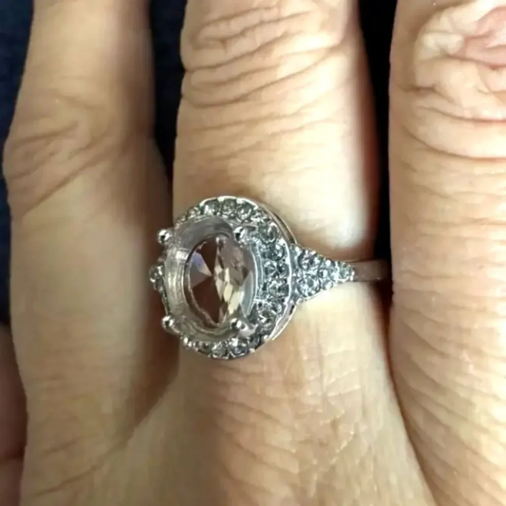 Ladies Elegant Champagne Lab Created  diamonds Ring sz 6